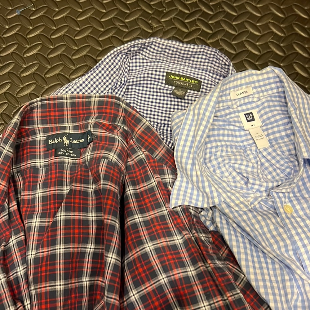 Bundle of three men’s casual button front shirts